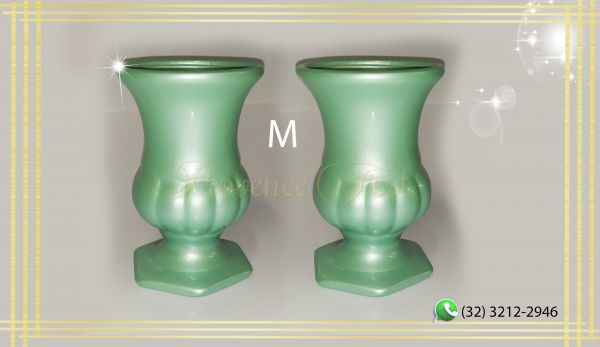 Cachepot verde metalico